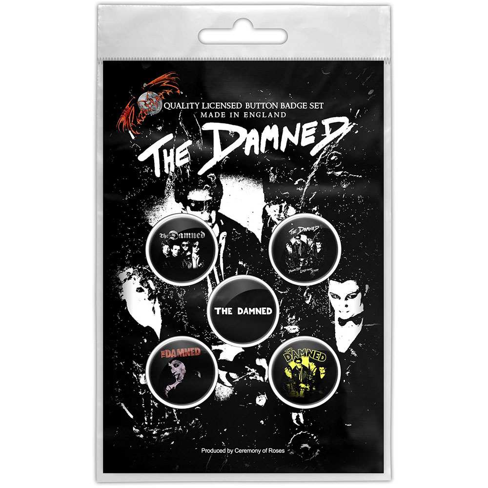 The Damned - Young, Hot, Loud And Stiff Badge/button - Black